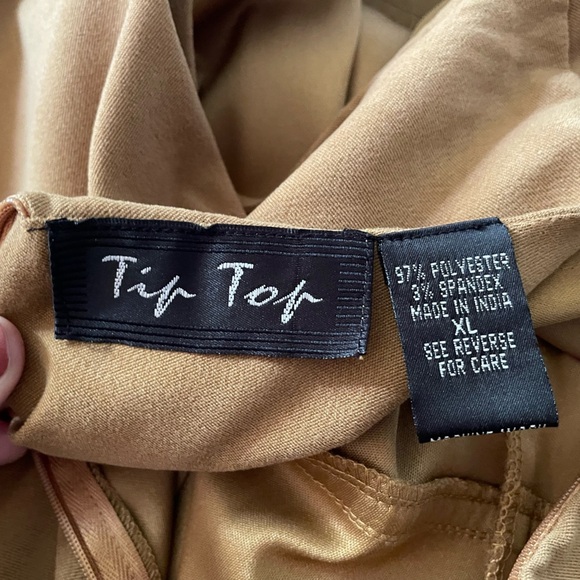 Tip Top Vintage Women's Maxi Dress Embroidered Sleeveless Brown Suede Empire - Picture 3 of 16